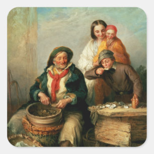 Oysters, Young Sir? Square Sticker