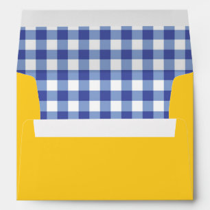 Oz Blue Gingham Birthday Party Invitation Envelope