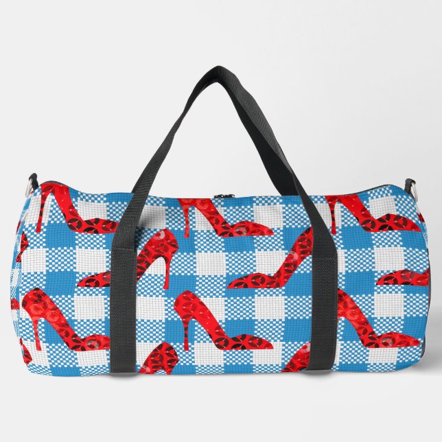oz blue gingham ruby slippers duffle bag (Front)