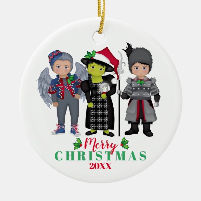 Oz Merry Christmas Team Wicked Ceramic Ornament (Front)