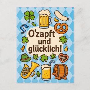 O'zapft is! Festive Greetings Holiday Postcard