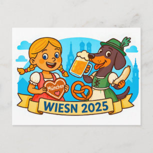 O'zapft is! Oktoberfest Kickoff Holiday Postcard