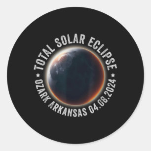 Ozark Arkansas Total Solar Eclipse 04 08 2024 Classic Round Sticker