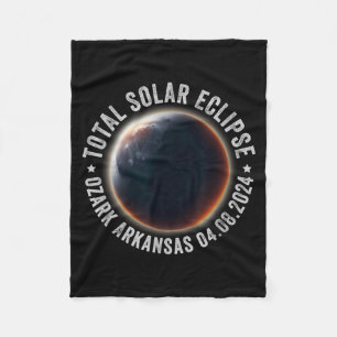 Ozark Arkansas Total Solar Eclipse 04 08 2024 Fleece Blanket