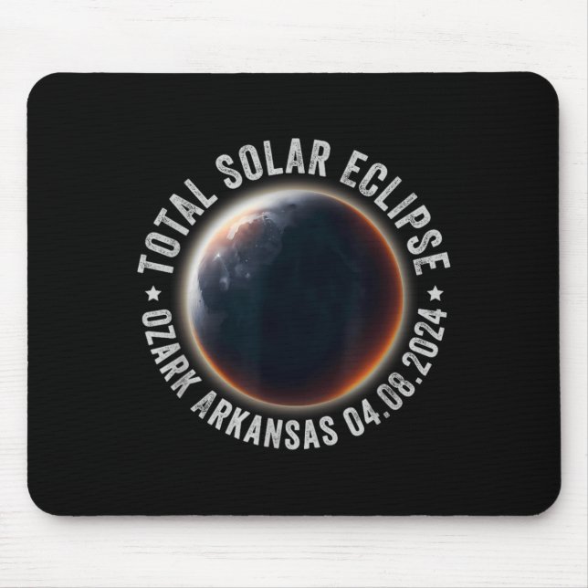 Ozark Arkansas Total Solar Eclipse 04 08 2024 Mouse Pad (Front)