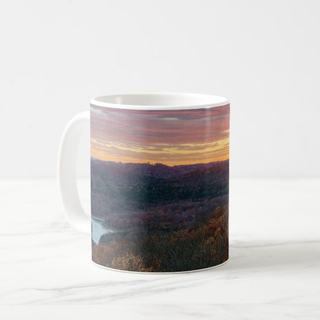 Ozark Mountains Autumn Sunset Coffee Mug (Front Left)