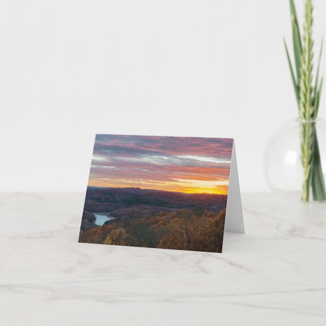 Ozark Mountains Autumn Sunset Greeting Card (Front)