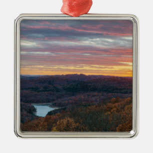Ozark Mountains Autumn Sunset Metal Ornament