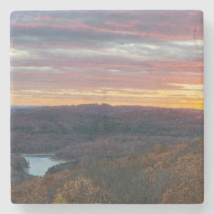 Ozark Mountains Autumn Sunset Stone Coaster