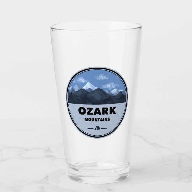 Ozark Mountains Camping Glass (Front)