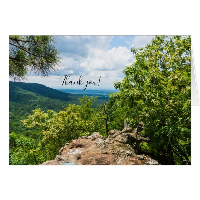 Ozark National Forest Cliff View Thank You Card (Front Horizontal)