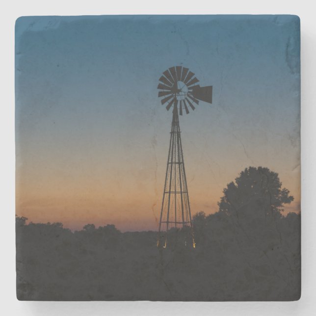 Ozark Windmill Sunset Stone Coaster (Front)