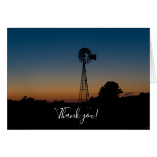 Ozark Windmill Sunset Thank You Card