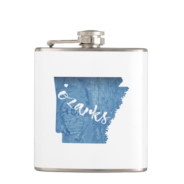 Ozarks, Arkansas Wood Grain Hip Flask (Front)
