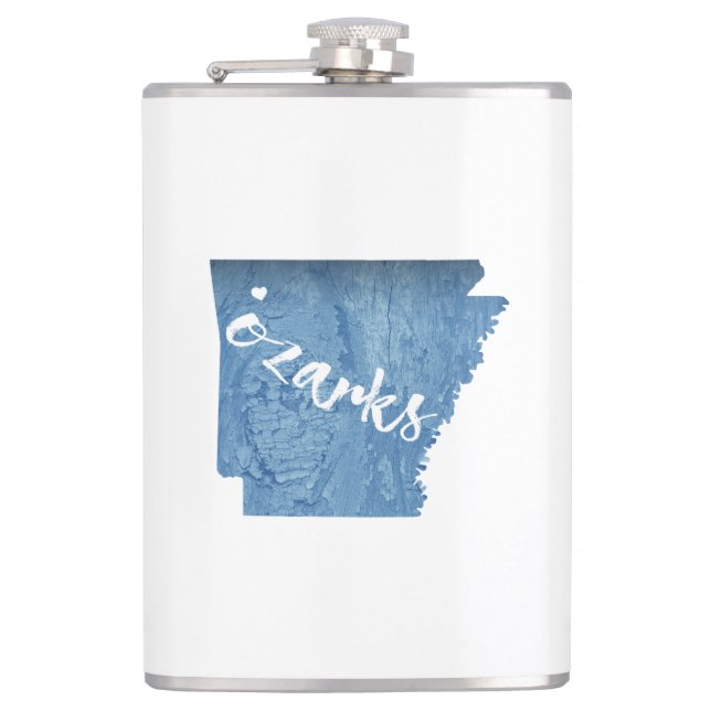 Ozarks, Arkansas Wood Grain Hip Flask (Front)