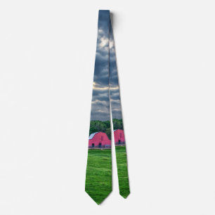 Ozarks Cloudy Farm Sunset Neck Tie
