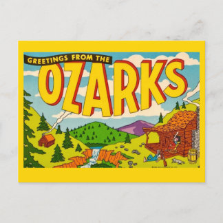 Ozarks Greeting Colourful Postcard