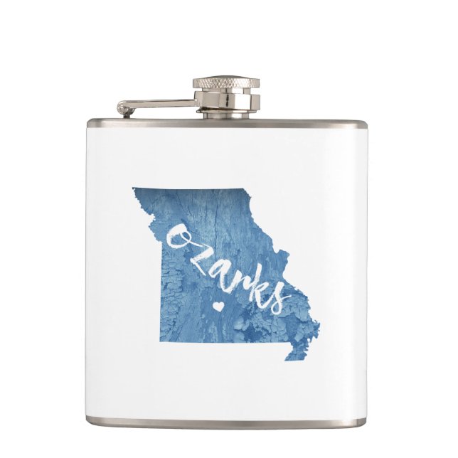 Ozarks, Missouri Wood Grain Hip Flask (Front)