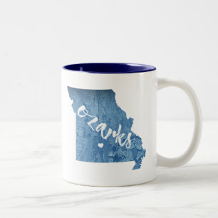 Ozarks, Missouri Wood Grain Two-Tone Coffee Mug