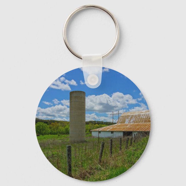 Ozarks Old Barn and Silo Key Ring (Front)