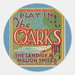 Ozarks Vintage Travel Luggage Label