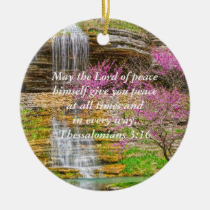 Ozarks Waterfall Spring Bluff Ceramic Ornament