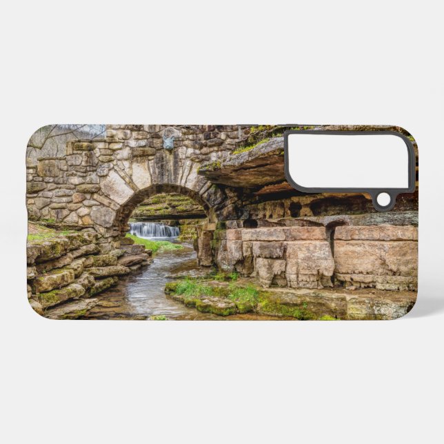 Ozarks Waterfall Under Bridge Samsung Galaxy Case (Back Horizontal)