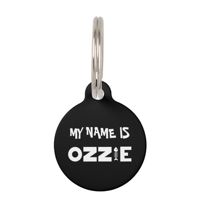 Ozzie Cat Pet ID Tag (Front)