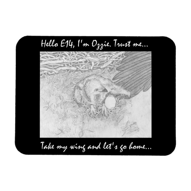 Ozzie & E14 Magnet Take My Wing Let's Go Home (Horizontal)