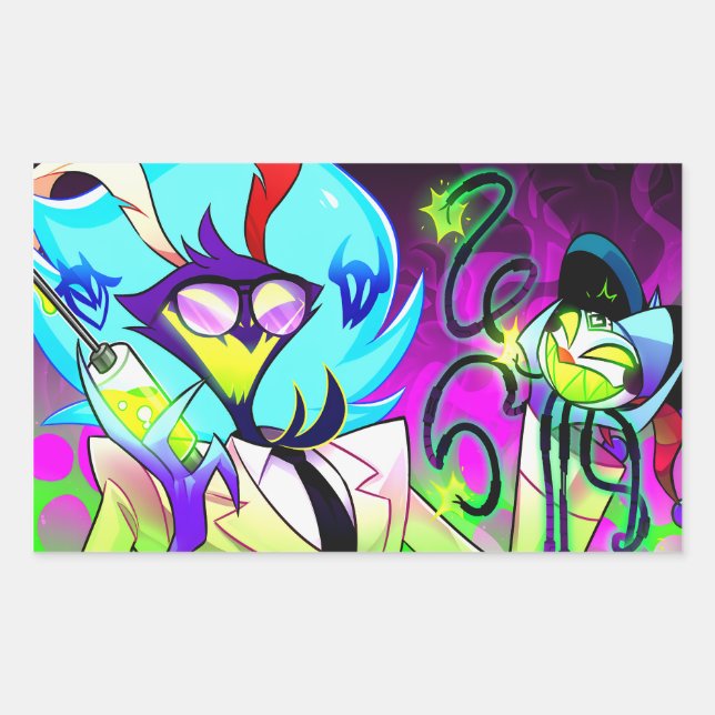 Ozzie Halloween Slasher | Helluva Boss |  Rectangular Sticker (Front)