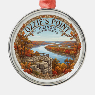 Ozzie's Point, Mississippi Palisades State Park Metal Ornament