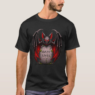 Ozzy Lives Bat Over Gravestone T-Shirt