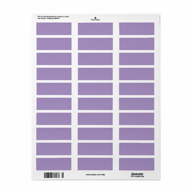 P01 Purple Colour Return Address Label (Full Sheet)