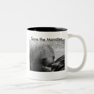 P1100366  Manatee &amp; Turtle    300, Save the... Two-Tone Coffee Mug