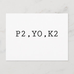 P2, YO, K2 POSTCARD