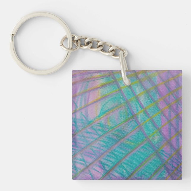 P34 Unique Colourful Abstract Art Key Ring (Front)