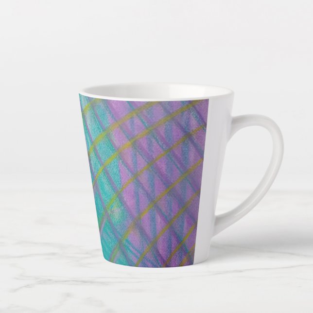 P34 Unique Colourful Abstract Art Latte Mug (Right)