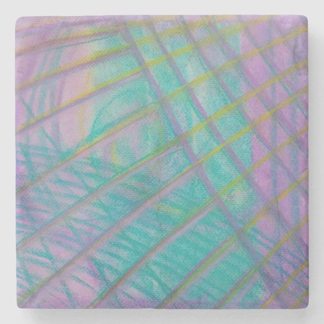 P34 Unique Colourful Abstract Art Stone Coaster (Front)
