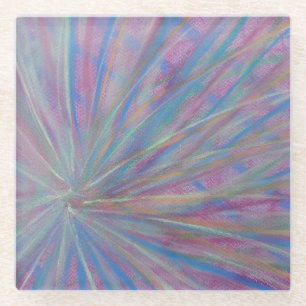P36 Unique Colourful Abstract Art Glass Coaster
