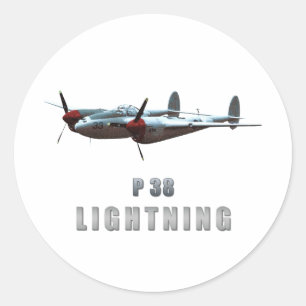 P38 Lightning Classic Round Sticker
