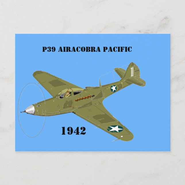P39 Airacobra Pacific, 1942 Postcard (Front)