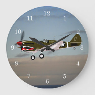 P40 Warhawk 1943 Tunisia Large Clock