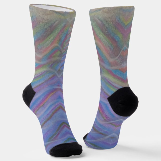 P40M Unique Colorful Abstract Art Socks (Angled)