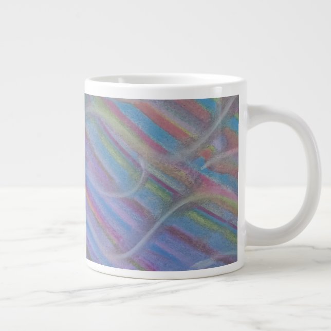 P40M Unique Colourful Abstract Art Large Coffee Mug (Right)