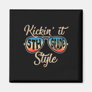 P41l Retro Kickin It 5th Grade Style Teacher Byck Magnet