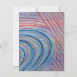 P43 Blue Red Yellow Colourful Abstract Art Thank You Card