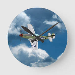 P51 Mustang Aeroplane Clock
