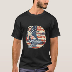 P51 Mustang T Shirt Aeroplane Shirts For Men Wwii