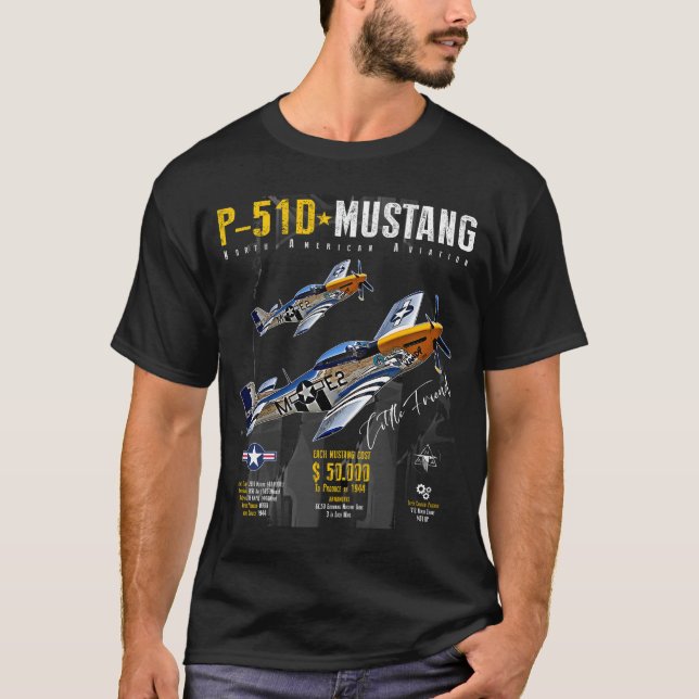 P51 Mustang WW2 Fighter Plane T-Shirt (Front)