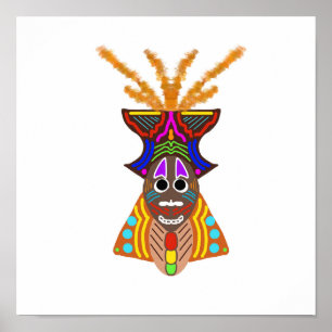 P69 - Colourful African Mask Poster